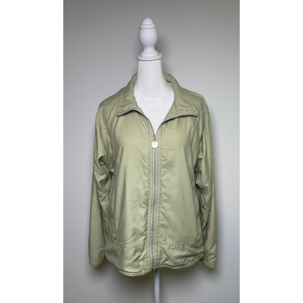 Kaelin Womens Sage Green Zip Up‎ Jacket Windbreaker